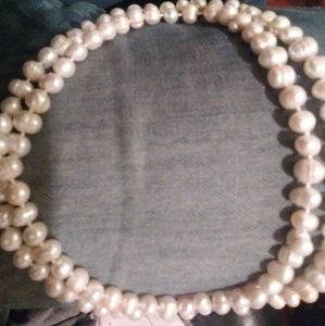 Genuine white freshwater pearl necklace